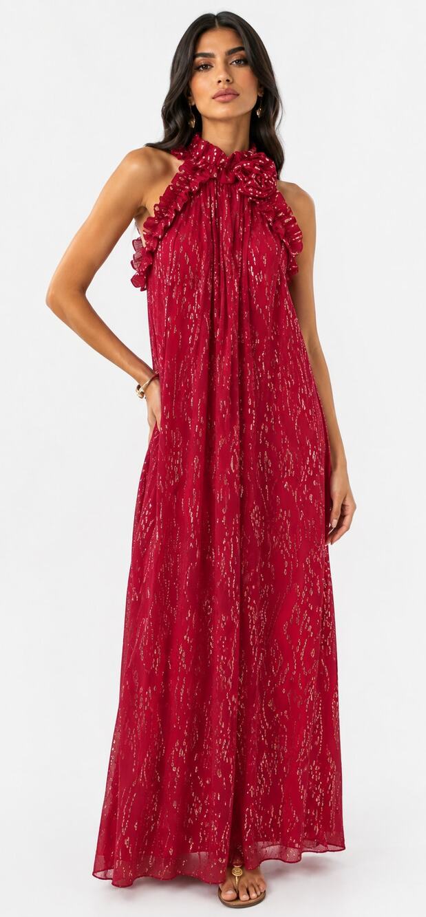 Lilly Pulitzer Florian Silk Maxi Dress Malbec Red Metallic Womens Size 2 New